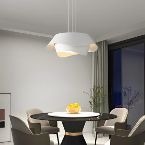 Đèn thả bàn ăn hiện đại dạng cánh hoa uốn lượn màu trắng TDC-2273