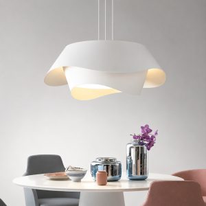 Đèn thả bàn ăn hiện đại dạng cánh hoa uốn lượn màu trắng TDC-2273