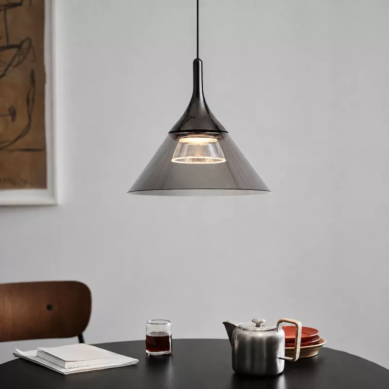 Đèn thả Decor - Thiết kế hiện đại hình nón màu khói TDC-2263