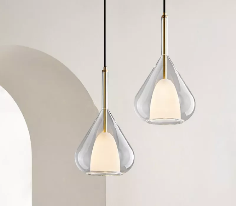 Đèn Thả Decor - Thiết Kế Hiện Đại Hình Nón Phối Thủy Tinh Hai Lớp Tdc-2267