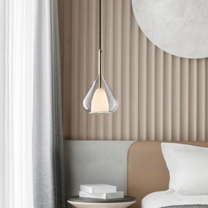 Đèn thả Decor – Thiết kế hiện đại hình nón phối thủy tinh hai lớp TDC-2267