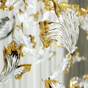 Đèn thả Decor – Thiết kế hiện đại thủy tinh hình chiếc lá TDC-2280