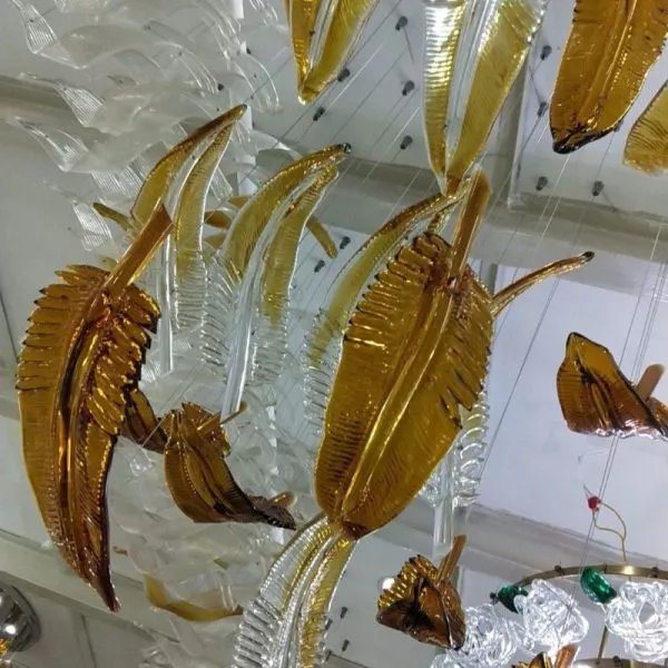 Đèn Thả Decor - Thiết Kế Hiện Đại Thủy Tinh Hình Lông Vũ Tdc-2281
