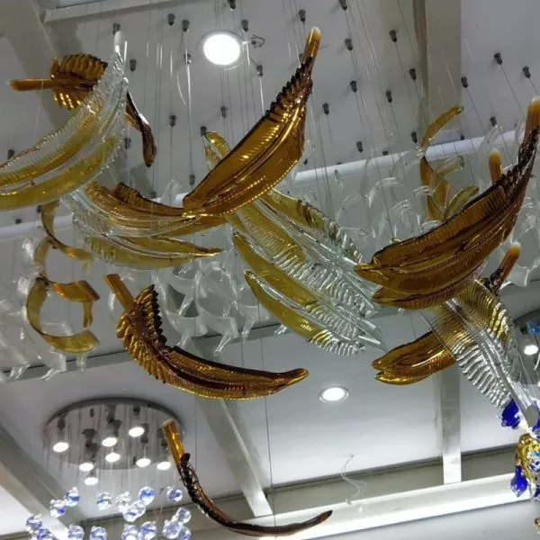Đèn Thả Decor - Thiết Kế Hiện Đại Thủy Tinh Hình Lông Vũ Tdc-2281 - Hình Ảnh 2