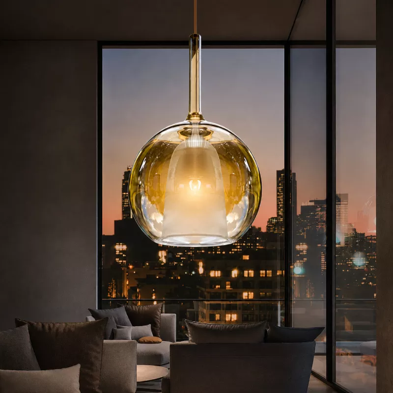 Đèn thả Decor – Thiết kế hiện đại thủy tinh màu trà TDC-2287 - Hình ảnh 3