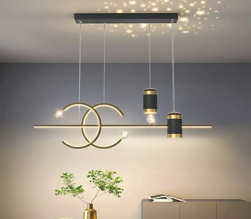 Đèn Thả Hiện Đại Thiết Kế Ngang Phối Led Hắt Trần Sao Dc-674