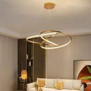 Đèn thả hiện đại thiết kế vòng xoắn inox xi vàng DC-660