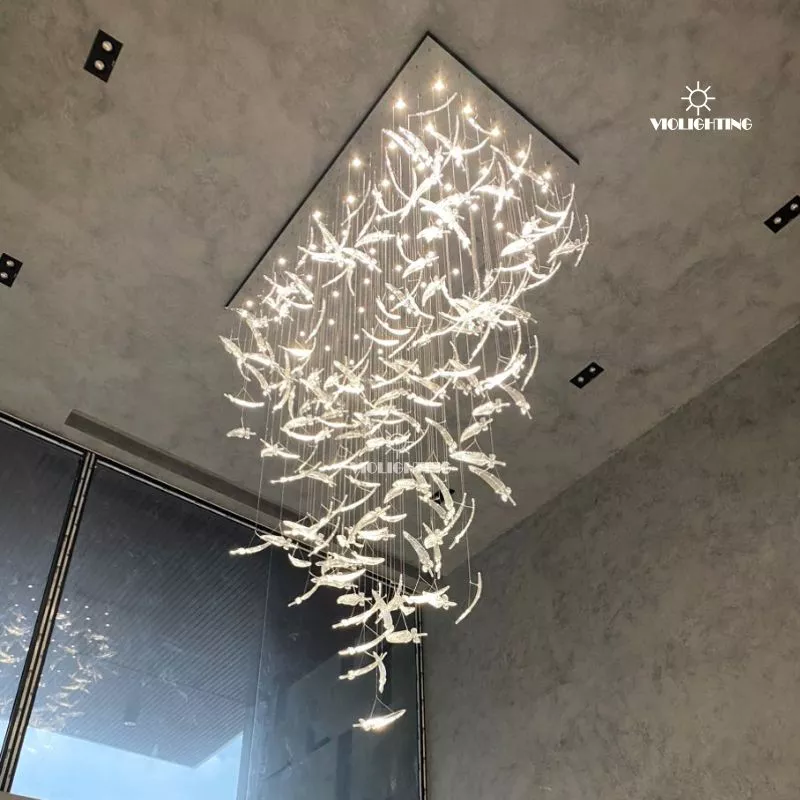 Đèn chùm lông vũ thiết kế DTK-01 - Hình ảnh 3