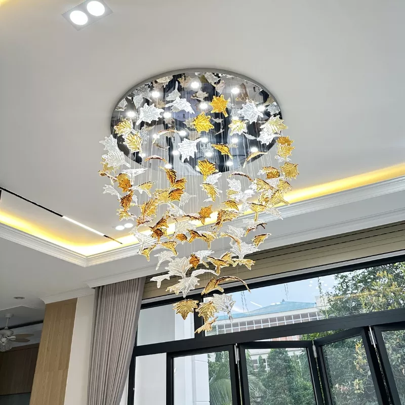 Đèn thả thủy tinh lá phong nghệ thuật DTK-04 - Hình ảnh 4