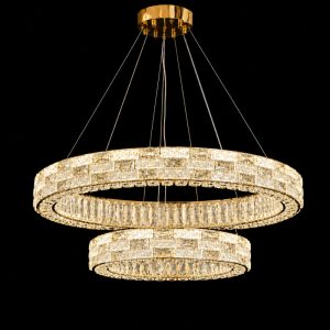 Đèn chùm pha lê hiện đại, thiết kế hai tầng sang trọng DC-2468