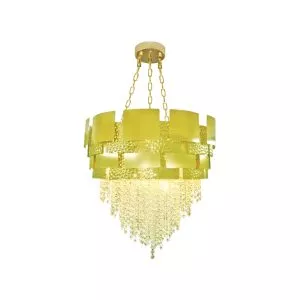 Đèn chùm thiết kế pha lê hiện đại dáng tròn dây xích DC-2457