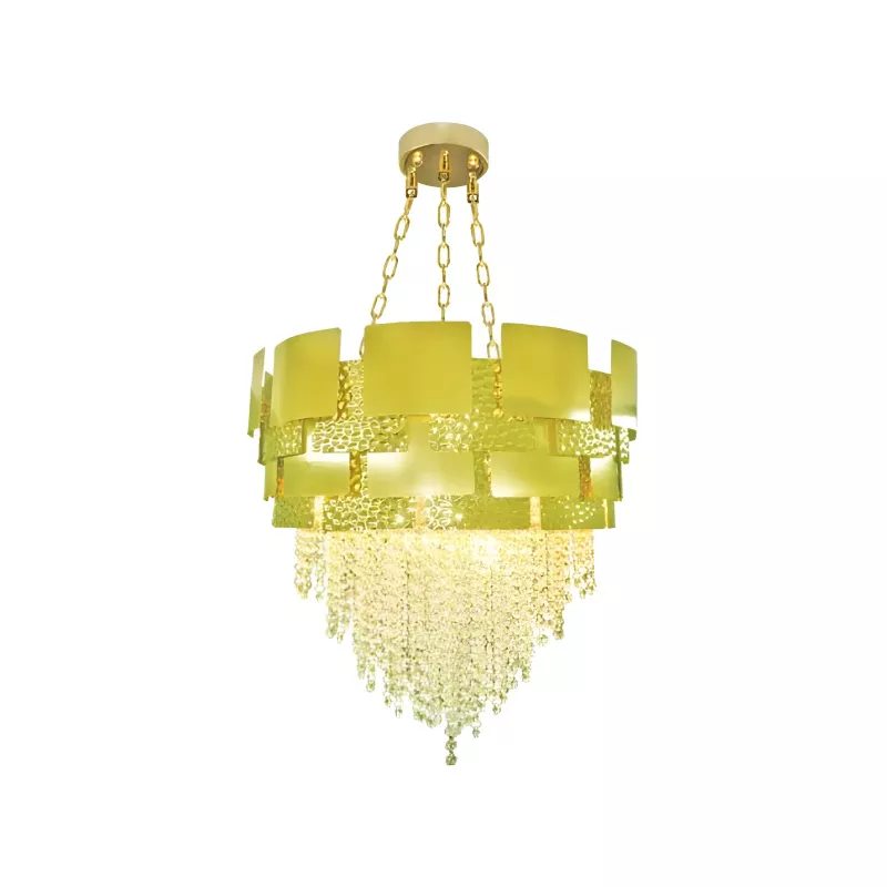 Đèn chùm thiết kế pha lê hiện đại dáng tròn dây xích DC-2457 - Hình ảnh 2