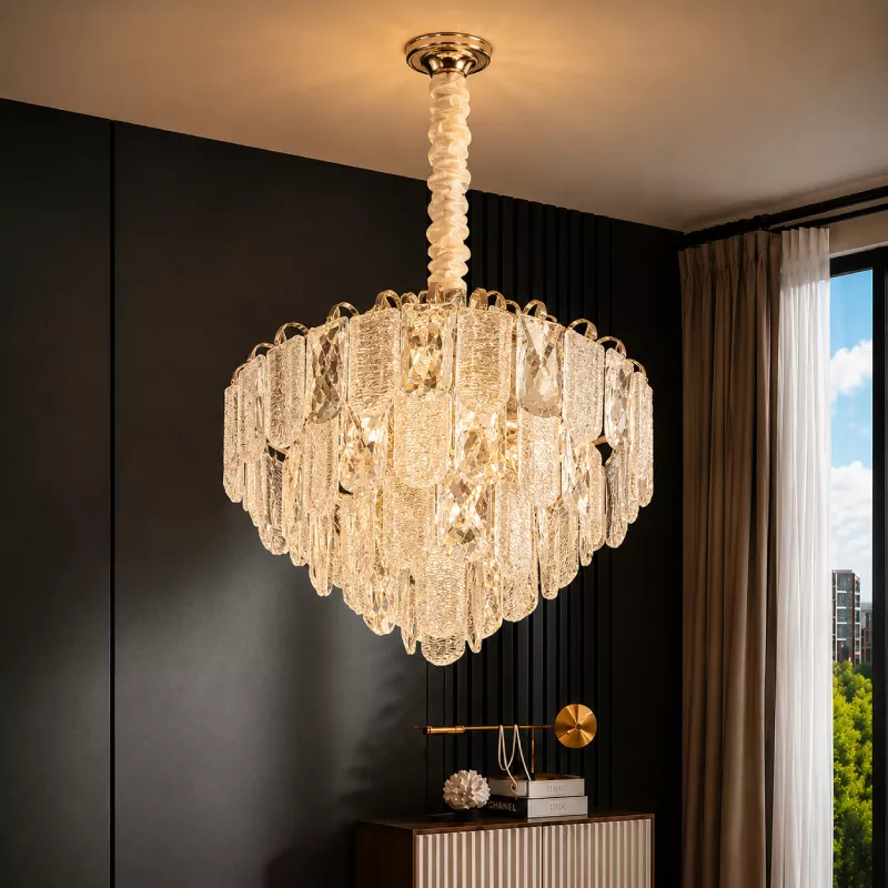 Đèn chùm thiết kế pha lê hiện đại dáng tròn DC-2445