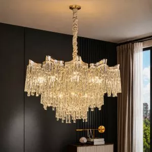 Đèn chùm thiết kế pha lê hiện đại dáng tròn DC-2451
