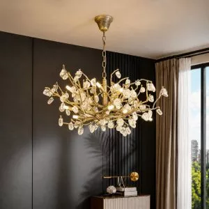 Đèn chùm thiết kế pha lê hiện đại dáng tròn DC-2466