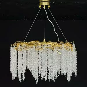 Đèn chùm thiết kế pha lê hiện đại dáng tròn hình lá DC-2464