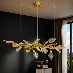 Đèn chùm thiết kế pha lê hiện đại thả hình lá DC-2462