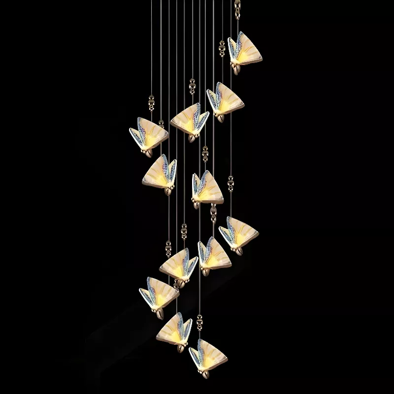 Đèn chùm thông tầng - sảnh phale thiết kế hiện đại hình cánh bướm DTT-165