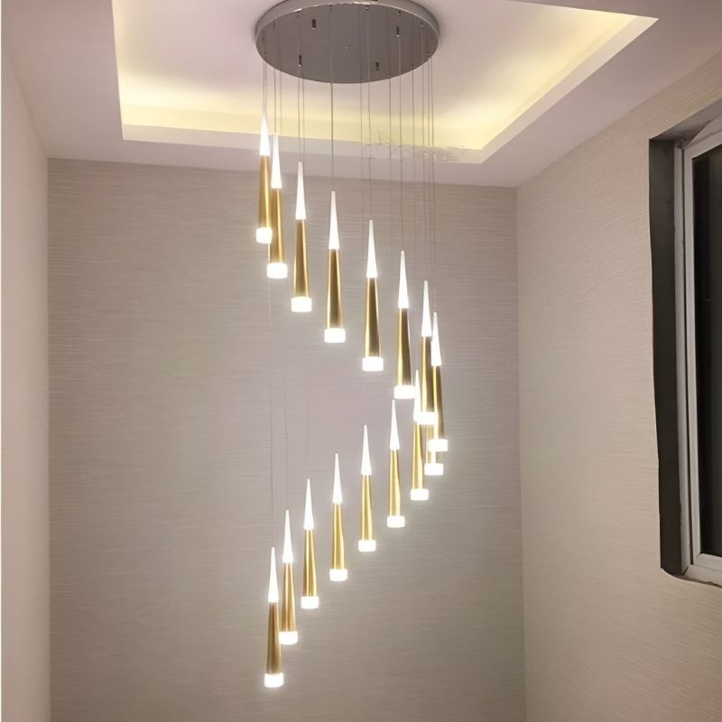 Đèn chùm thông tầng - sảnh phale thiết kế hiện đại thanh thả dài DTT-168 - Hình ảnh 2