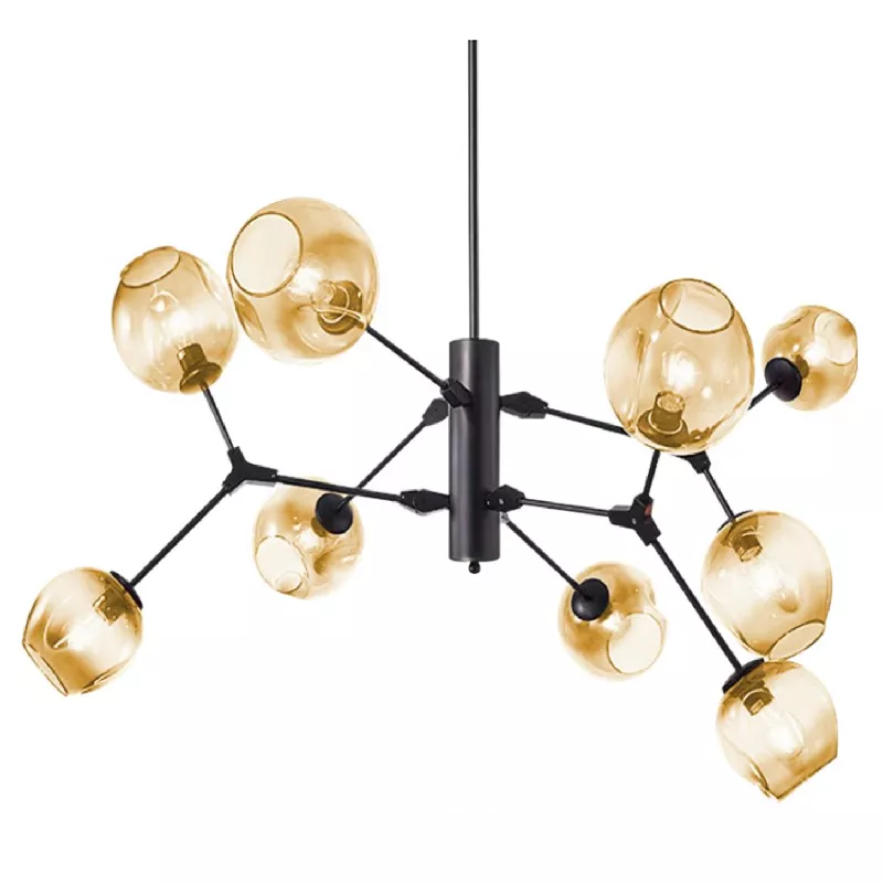 Đèn thả kiểu ngang, 9 chao thủy tinh nghệ thuật DT-76 - Hình ảnh 4