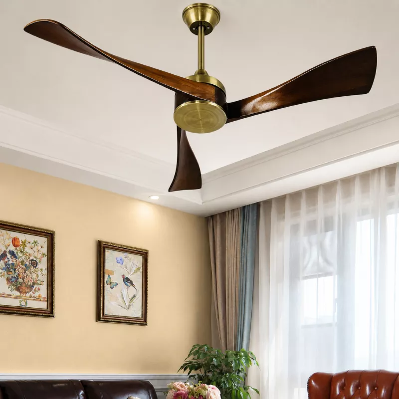 Quạt trần 3 cánh gỗ cao cấp, phong cách tối giản QT-76