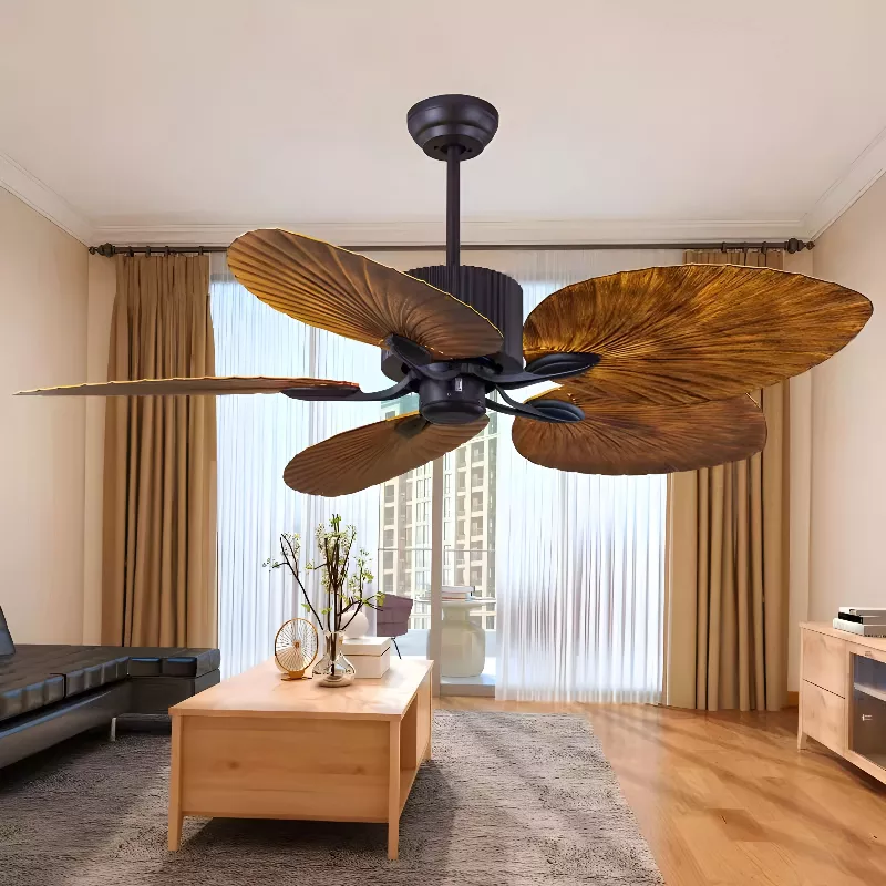 Quạt trần 5 cánh thiết kế hình lá phong cách cổ điển QT-104