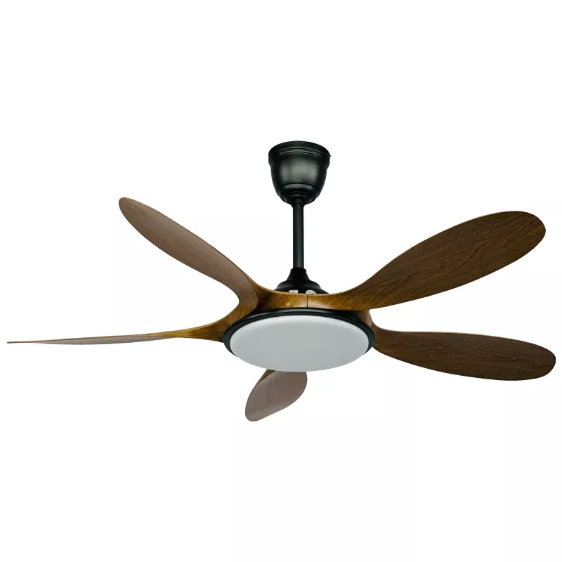 Quạt trần đèn 5 cánh gỗ, thiết kế nghệ thuật QT-70 - Hình ảnh 2
