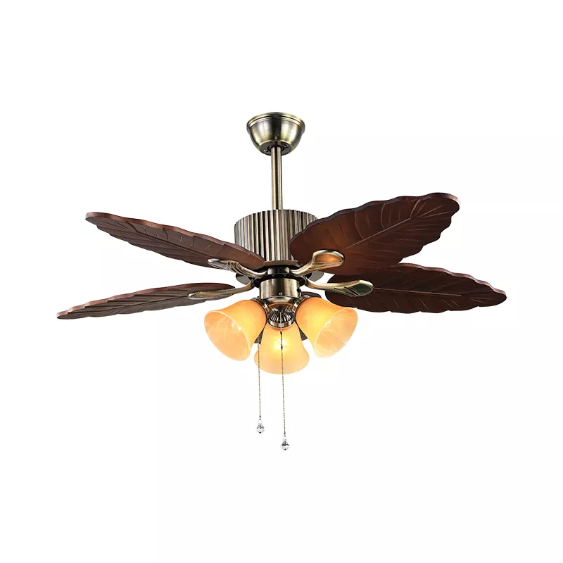 Quạt trần đèn 5 cánh thiết kế hình lá phong cách cổ điển QT-82 - Hình ảnh 2
