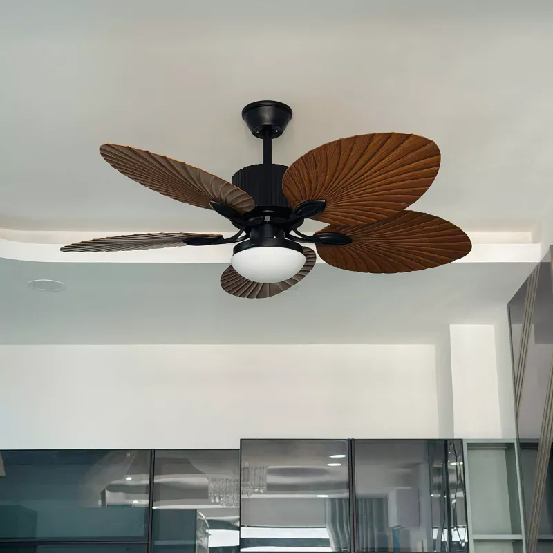 Quạt trần đèn 5 cánh thiết kế hình lá phong cách cổ điển QT-92 - Hình ảnh 3