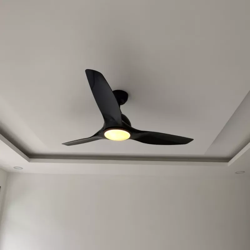 Quạt trần đèn thiết kế 3 cánh màu đen tối giản, hiện đại QT-112 - Hình ảnh 3