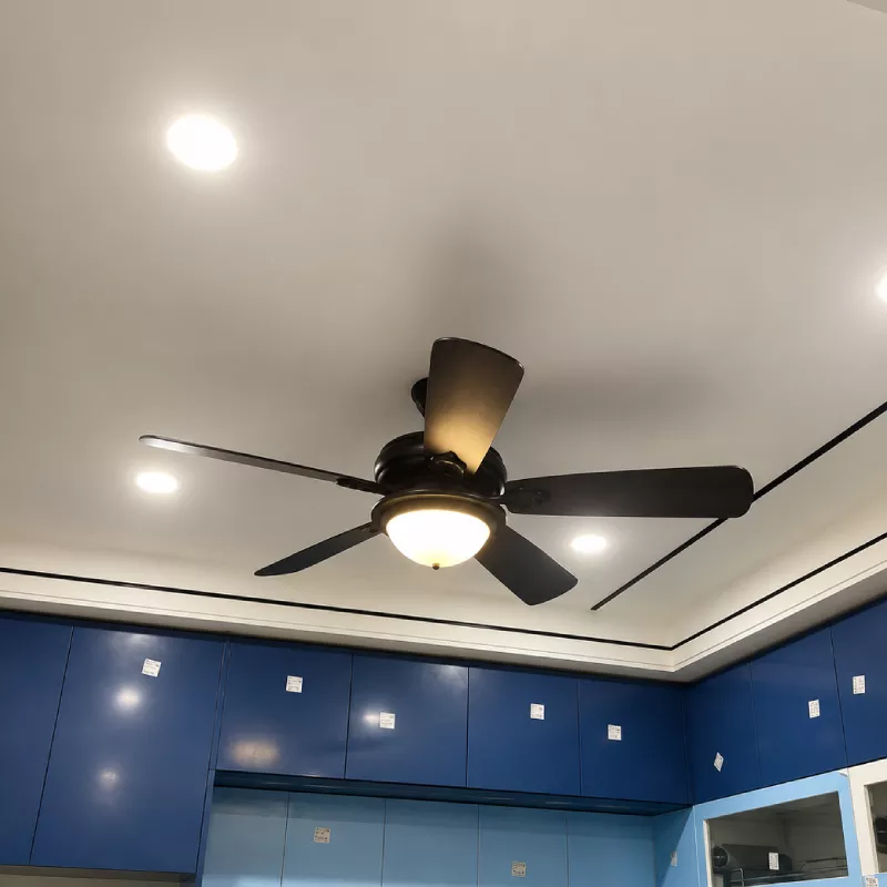 Quạt trần đèn thiết kế 5 cánh gỗ phong cách cổ điển QT-228 - Hình ảnh 4