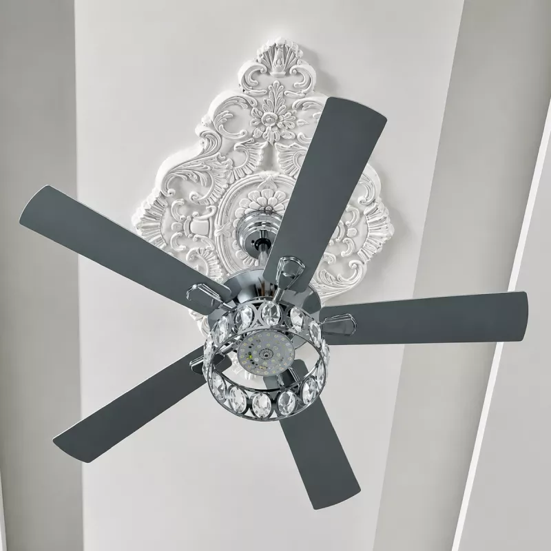 Quạt trần đèn thiết kế 5 cánh gỗ phong cách cổ điển QT-236 - Hình ảnh 3