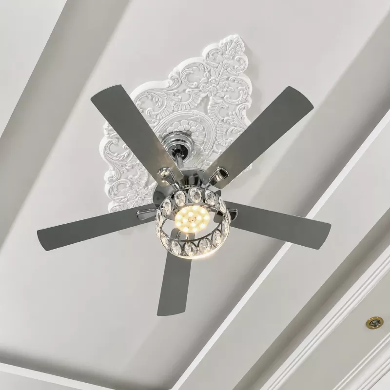 Quạt trần đèn thiết kế 5 cánh gỗ phong cách cổ điển QT-236 - Hình ảnh 4