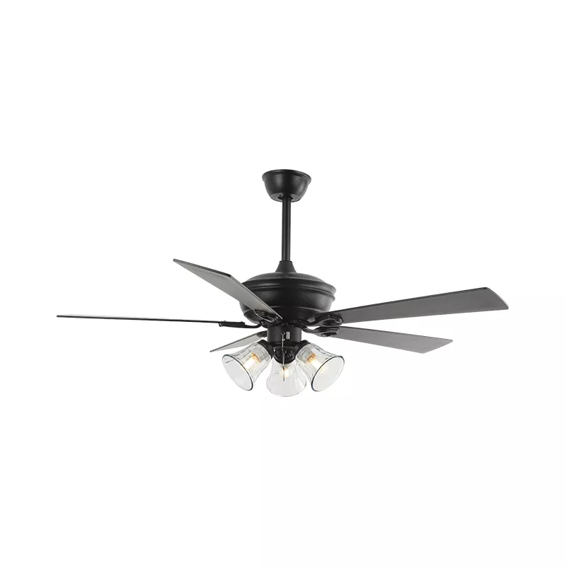 Quạt trần đèn thiết kế 5 cánh gỗ, phong cách cổ điển QT-44 - Hình ảnh 2