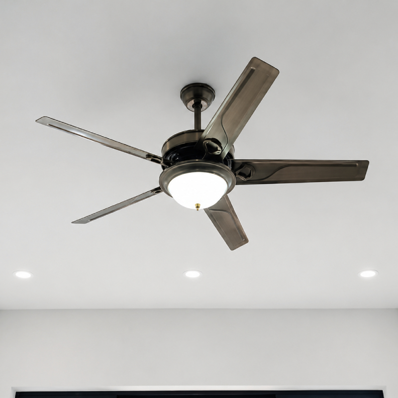 Quạt trần đèn thiết kế 5 cánh kim loại tối giản, hiện đại QT-240 - Hình ảnh 4