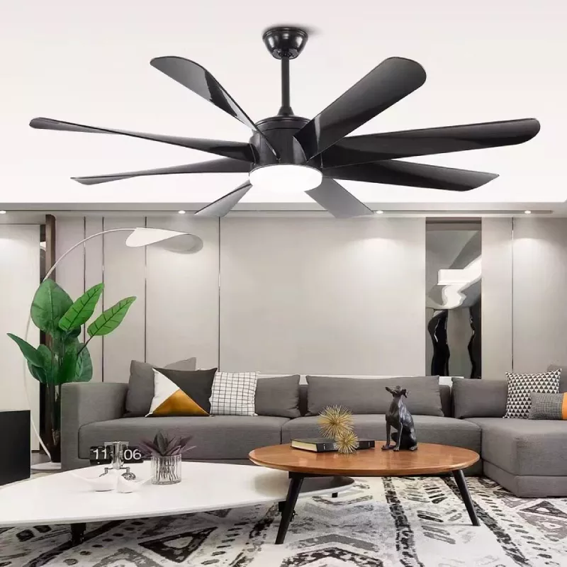 Quạt trần đèn thiết kế 8 cánh, phong cách Bắc Âu QT-35