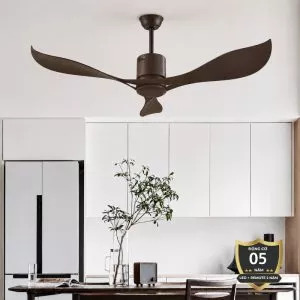 Quạt trần thiết kế 3 cánh dáng uốn lượn nghệ thuật QT-36