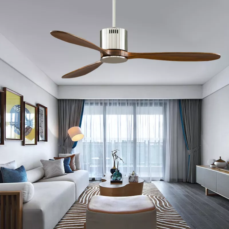 Quạt trần thiết kế 3 cánh gỗ tối giản, hiện đại QT-115