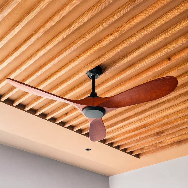 Quạt trần thiết kế 3 cánh gỗ tối giản, hiện đại QT-214 - Hình ảnh 4