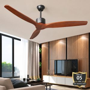 Quạt trần thiết kế 3 cánh gỗ tối giản, hiện đại QT-224