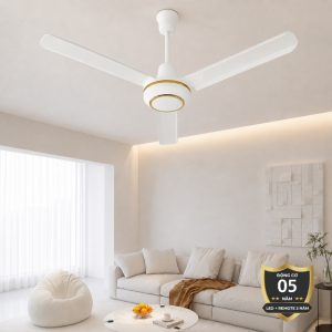 Quạt trần thiết kế 3 cánh sắt phối viền gold QT-56
