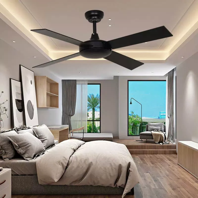 Quạt trần thiết kế 4 cánh sắt tối giản, hiện đại QT-54