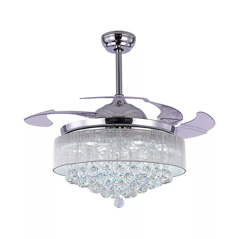 Quạt trần thiết kế 4 cánh tích hợp đèn pha lê sang trọng, hiện đại QT-85 - Hình ảnh 2