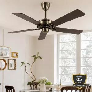 Quạt trần thiết kế 5 cánh gỗ cao cấp cho không gian hiện đại QT-34