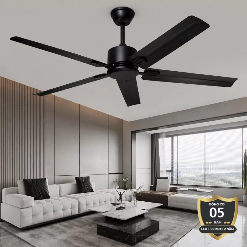 Quạt trần thiết kế 5 cánh kim loại tối giản, hiện đại QT-241