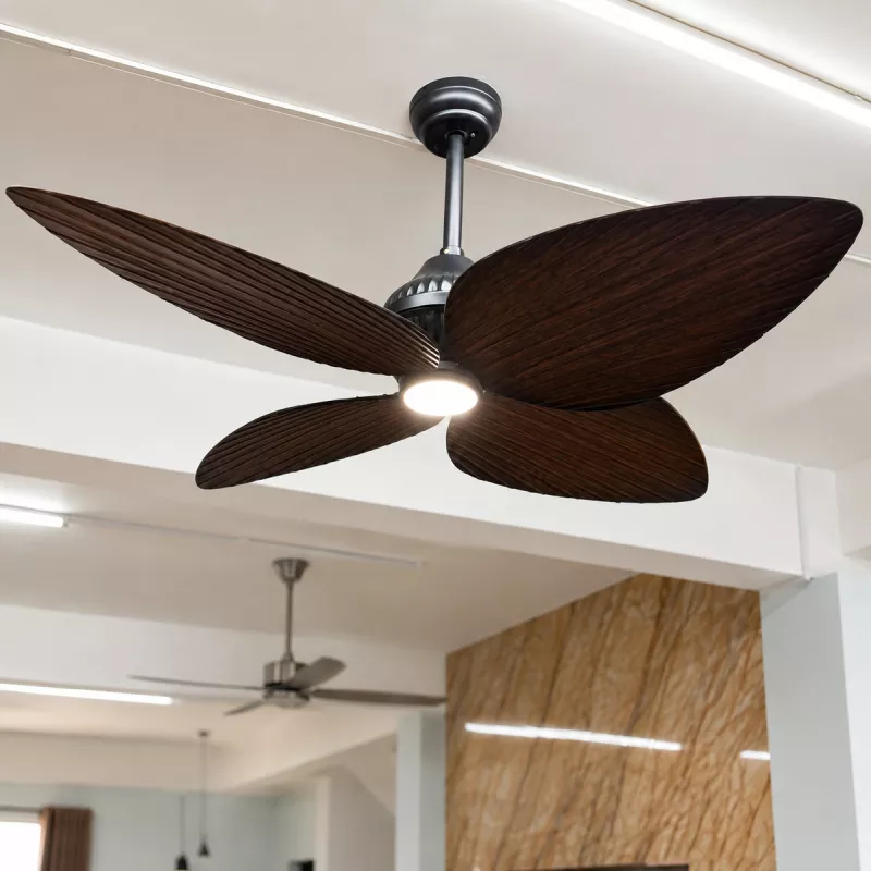 Quạt trần đèn 4 cánh thiết kế hình lá phong cách cổ điển QT-275 - Hình ảnh 4