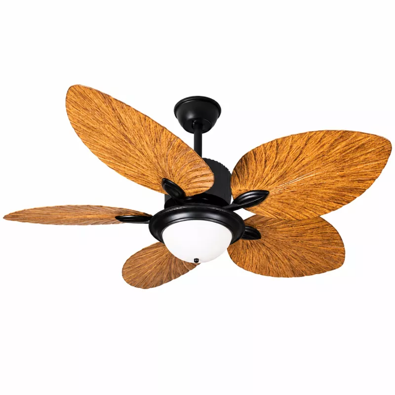 Quạt trần đèn 5 cánh thiết kế hình lá phong cách cổ điển QT-257 - Hình ảnh 2