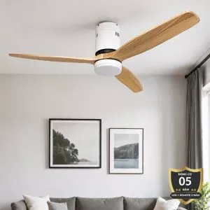 Quạt trần đèn thiết kế 3 cánh gỗ tối giản, hiện đại QT-290