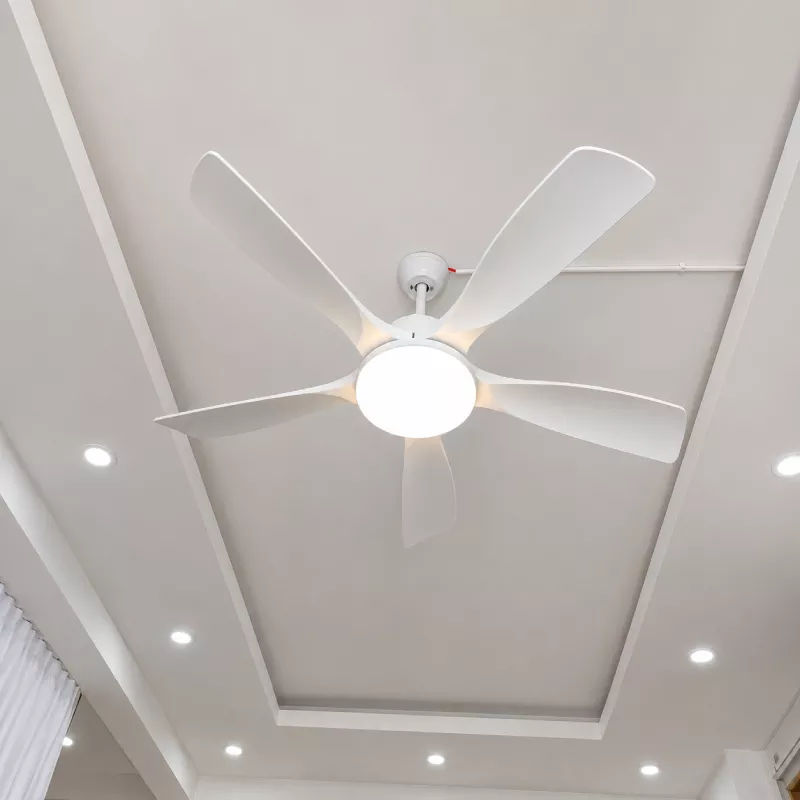 Quạt trần đèn thiết kế 5 cánh nhựa màu trắng tối giản, hiện đại QT-265 - Hình ảnh 3