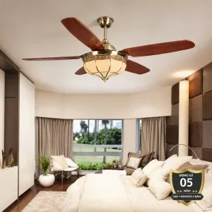 Quạt trần đèn thiết kế 5 cánh nhựa tối giản, hiện đại QT-260